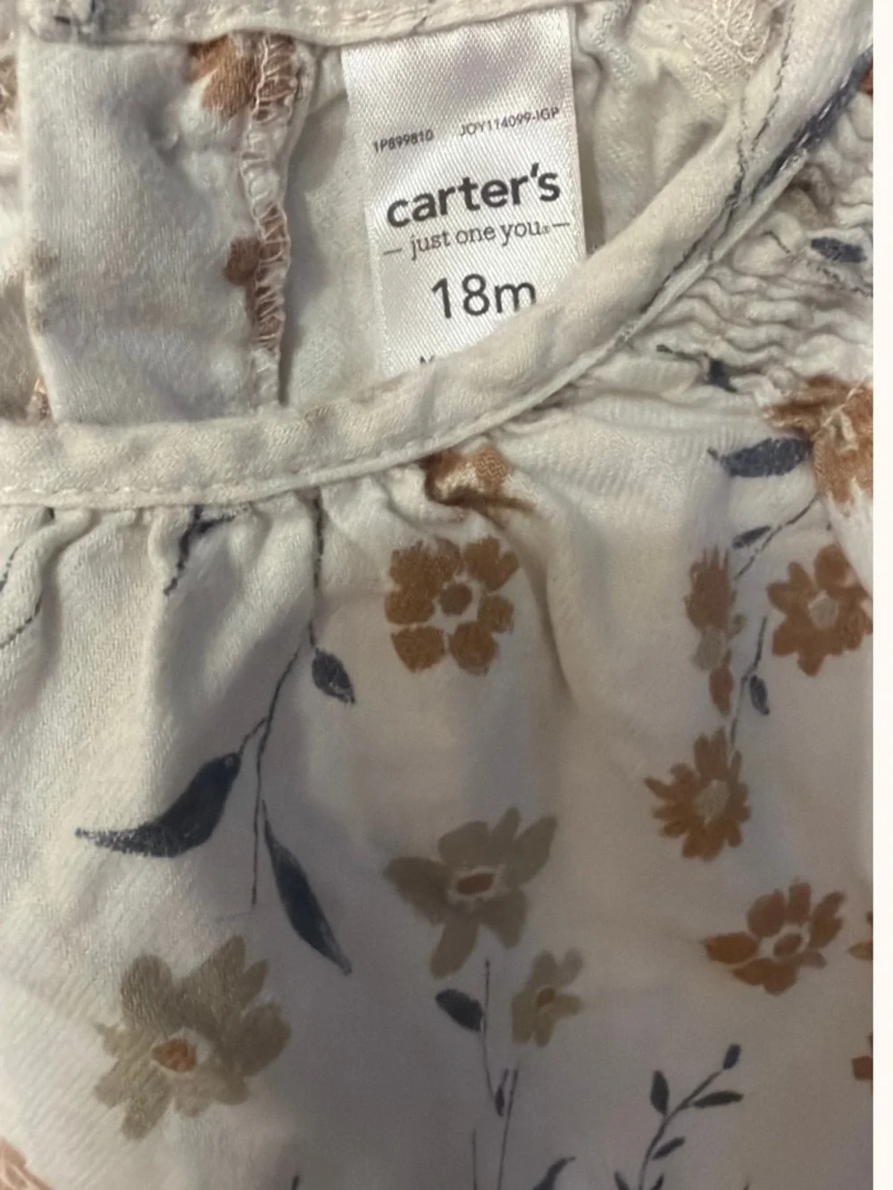 Carter's Cream Floral Long-Sleeve Baby Top